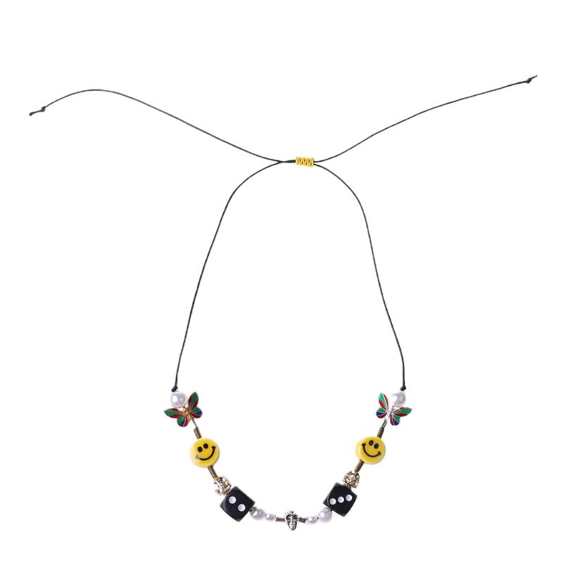Vòng cổ choker đính hạt hình đầu lâu thời trang cá tính