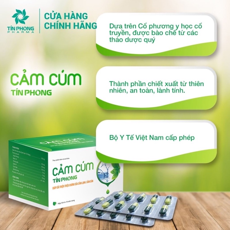 Cảm Cúm TÍN PHONG Giúp Cải Thiện Triệu Chứng Của Cảm Lạnh, Hắt Hơi Sổ Mũi, Thay Đổi Thời Tiết Hộp 100 Viên