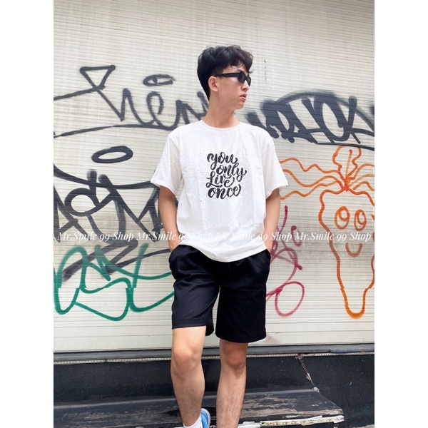 QUẦN SHORT KAKI ĐEN/TRẮNG/TRẮNG KEM. FORM ĐẸP VẢI DÀY MR SMILE 99 SHOP