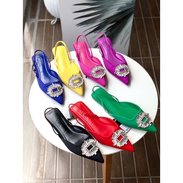 ZARA Zr Giày Sandal Dạng Treo Dây Bằng Satin Lấp Lánh Màu Đỏ Đen Đỏ Xanh Dương Tím Xanh Lá / Vàng / Xanh Lá / Vàng / Xanh Lá / Tím / Xanh Lá / Vàng / Xanh Lá / Vàng Thường Ngày Trang Trọng Cho Nữ ZR Có Dây Treo Hàng Ngày Xanh Lá Cây