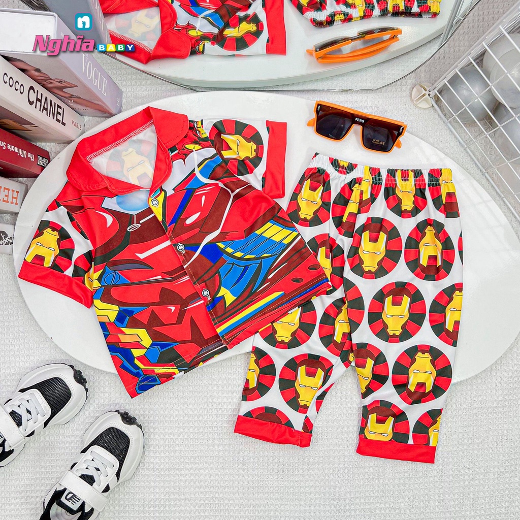 Đồ bộ pijama thun lạnh - đồ bộ thun lạnh quần dài NGHĨA BABY dành cho bé trai