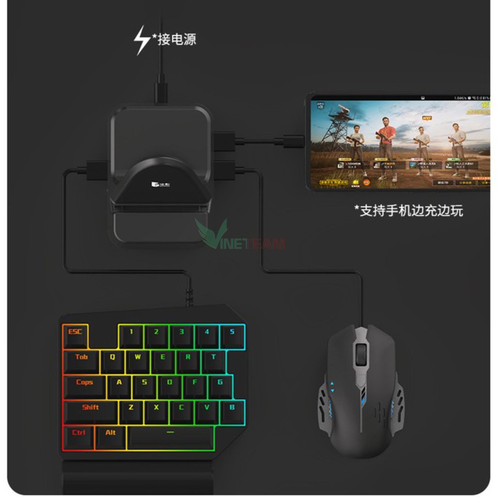 Bộ chuyển đổi game G-nex pro chơi PUBG Mobile , AoV , Mobile Legends , RoS, Knives Out, Free Fire -dc3315