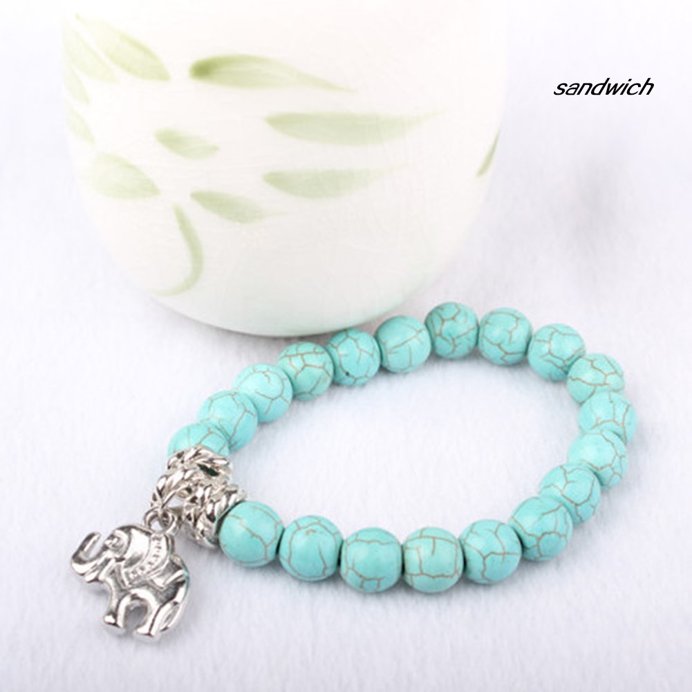 Vòng Tay Chuỗi Hạt Đá Ngọc Lam Tự Nhiên Thời Trang