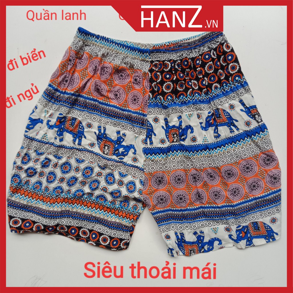 Quần lanh thổ cẩm cộc nữ co dãn 4 chiều mặc mát mẻ thoải mái dễ chịu đi biển đi ngủ đều cute H20