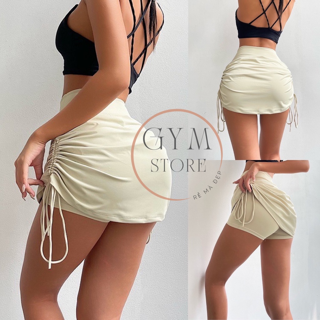 Quần Váy Dây Rút Sexy Tôn Mông Tập GYM GOLF Dance Vải Thun Siêu Co Giãn 200