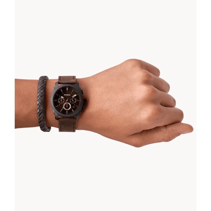 Đồng hồ nam dây da Fossil Chronograph FS5251SET