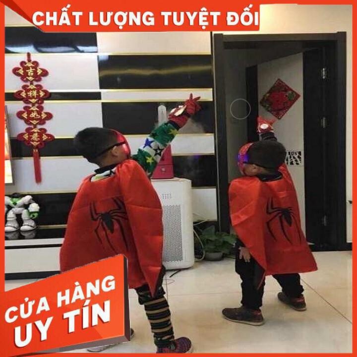 Áo choàng siêu nhân nhện kèm găng tay, mặt nạ, đeo tay bắn đĩa.Bộ trang phục hóa trang 3 Món Người Nhện