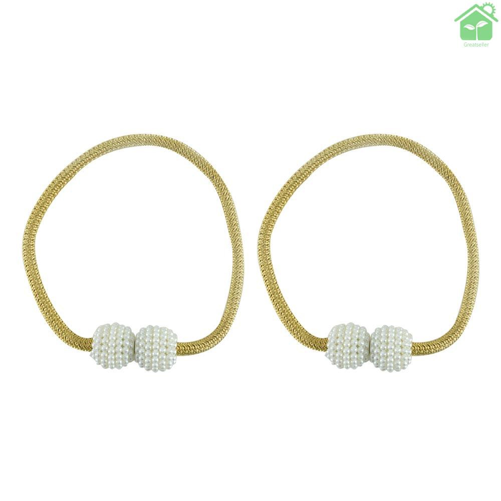 1 Cặp Dây Buộc Rèm Cửa Nam Châm Đính Ngọc Trai
