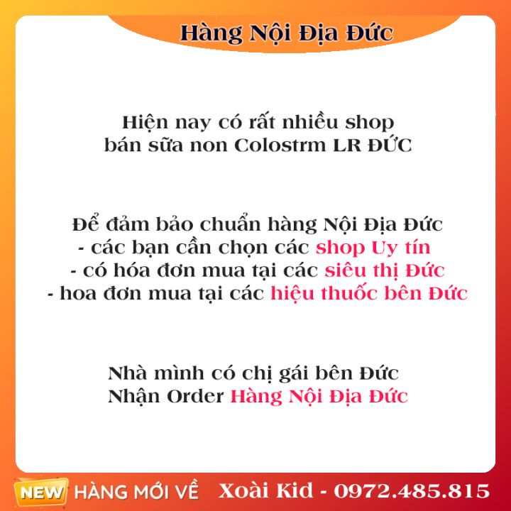 [auth] Sữa non Colostrum Milk Powder LR 125ml dạng nước Đức- Nội địa Đức Đủ Bill (Date Mới Nhất Đủ Bill)