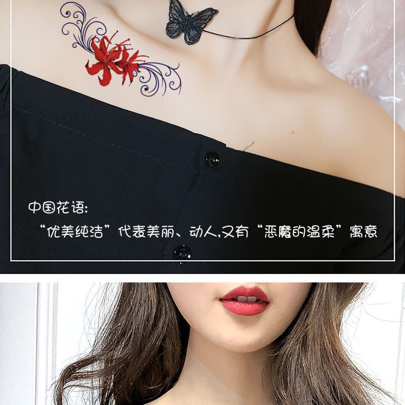 Hình Xăm Tạm Thời Chống Thấm Nước Hình Hoa Bỉ Ngạn Ý Nghĩa