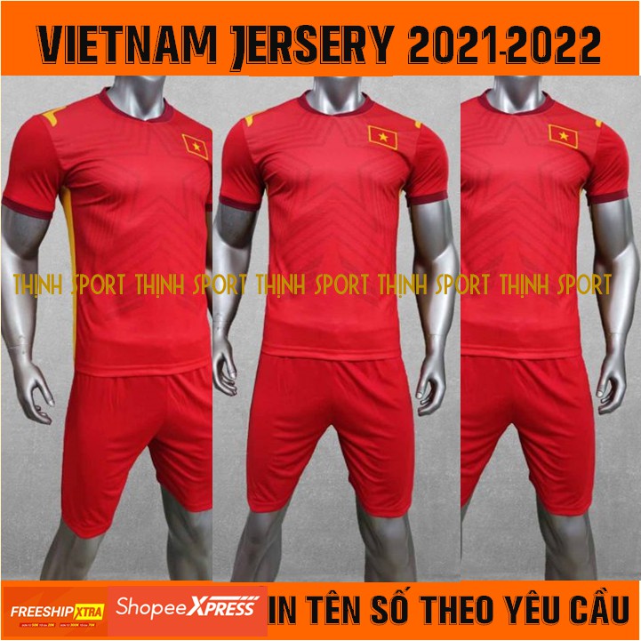 Bộ quần áo đá banh Việt Nam, Bộ quần áo bóng đá in tên và số theo yêu cầu