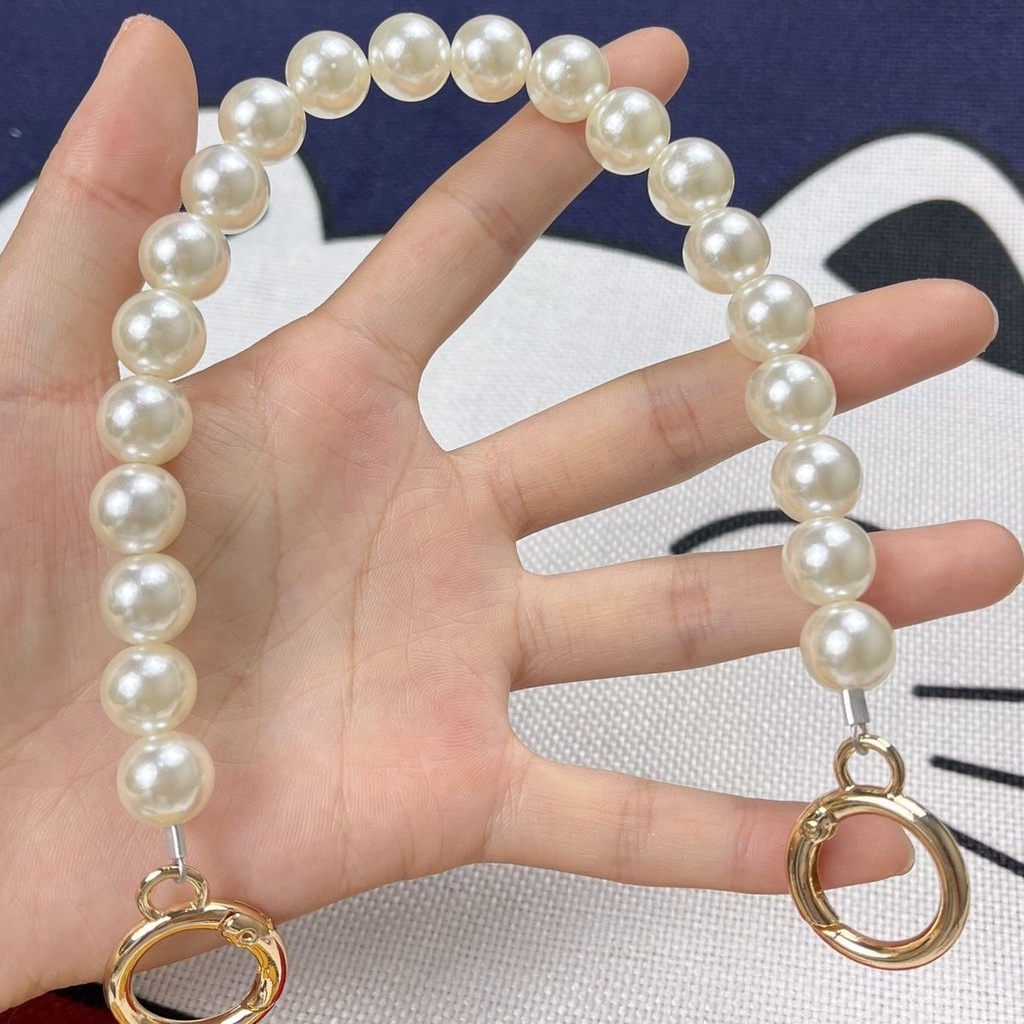[Giao Hàng Nhanh] Phụ Kiện Hạt Ngọc Trai Trang Trí Túi Xách Nữ Dây Xích Ngắn V