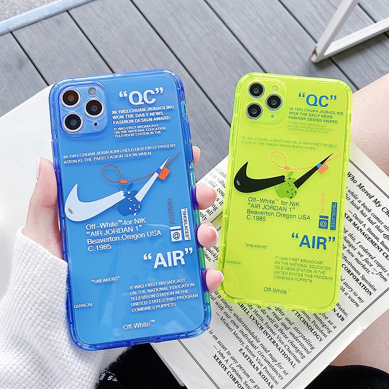 Ốp điện thoại mềm/cứng màu dạ quang in hình logo NIKE cho iphone 6 Plus 6S Plus 7Plus 8Plus X XR XS Max 11 pro Max