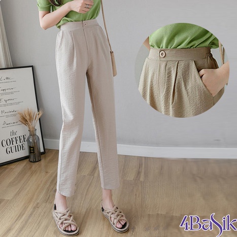 Quần baggy đũi lưng thun giả cúc - QD02