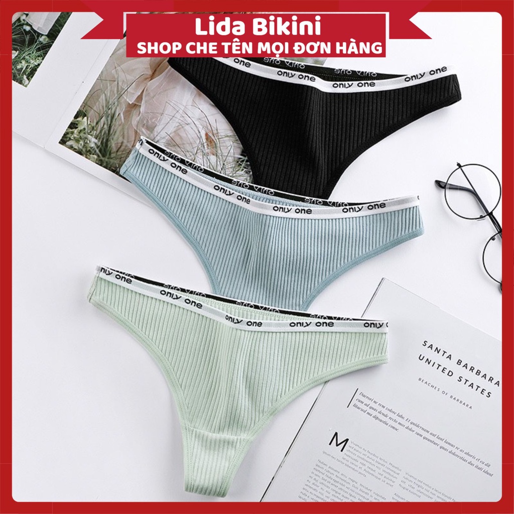 Quần Lót Lọt Khe - Quần Lót Nữ Cotton Lọt Khe cạp chữ ONLY ONE cá tính mã 1501