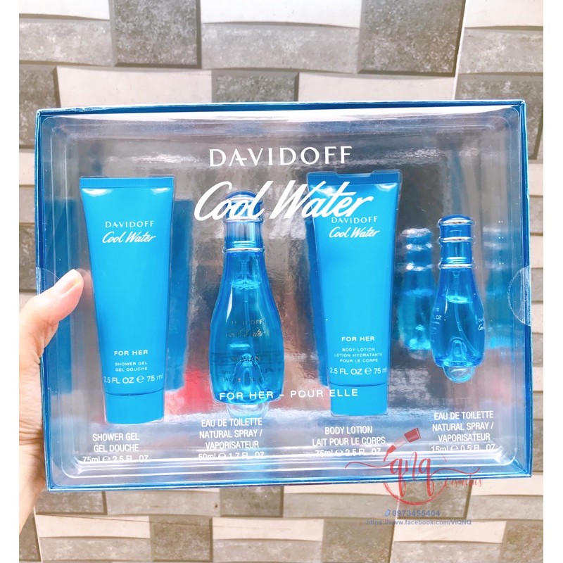 Set nước hoa nữ Davidoff Cool Water for her - Pour Elle - France