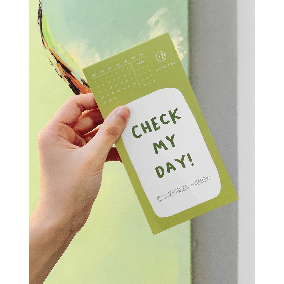 Giấy note check my day có lịch mini đủ màu tiện dụng, trang trí planner bujo, dán tường, ghi chú sách vở, memo pad