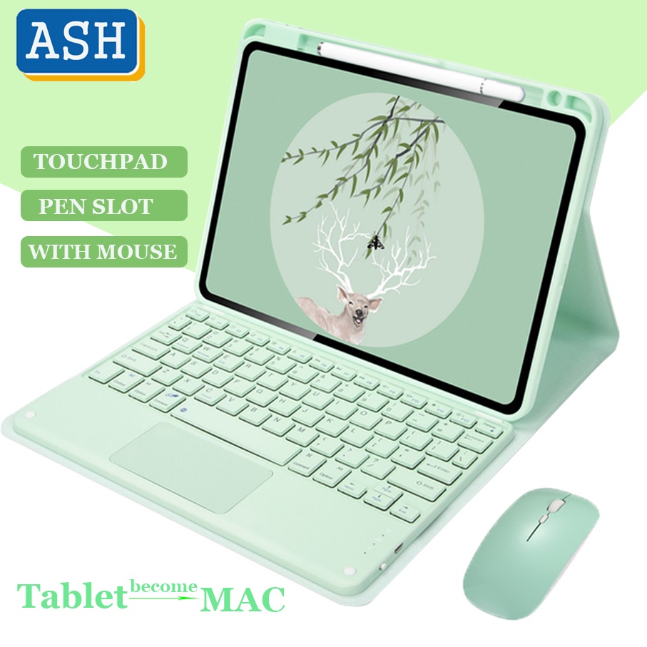 Ốp máy tính bảng silicon da PU mềm kèm bàn phím Bluetooth không dây cho Xiaomi Pad 5 MiPad 5 Pro