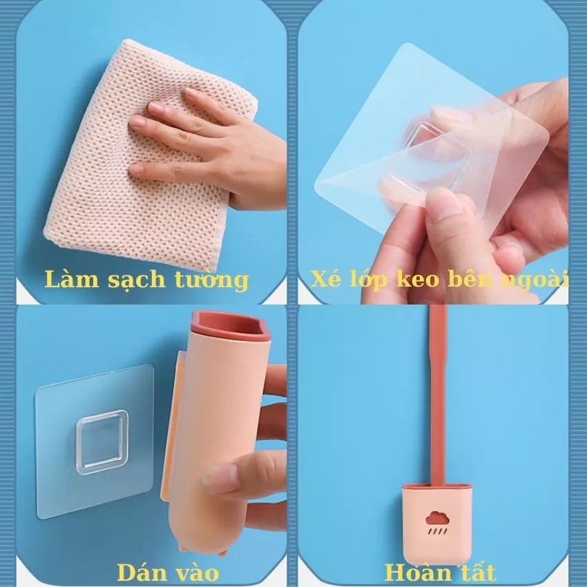 Chổi Cọ Nhà Vệ Sinh Cọ Rửa Toilet Bồn Cầu Có Giá Đựng Dán Tường