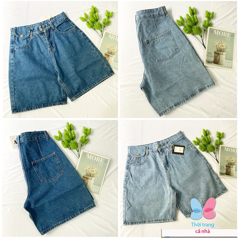 Quần đùi nữ từ 45-51kg jean dày không giãn lưng dây kéo - hàng đẹp - QU058