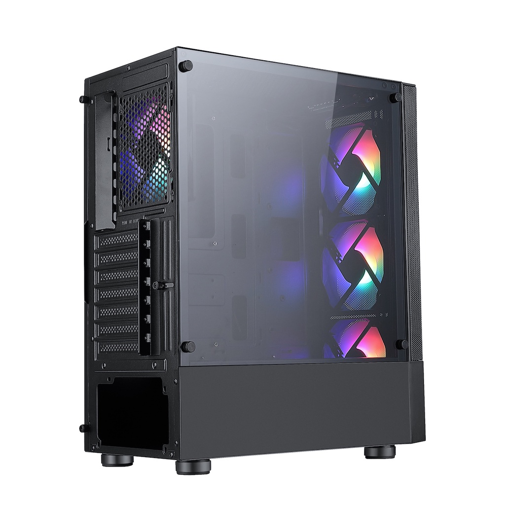 Vỏ case JETEK R3 BLACK (TẶNG KÈM 3 FAN RGB)