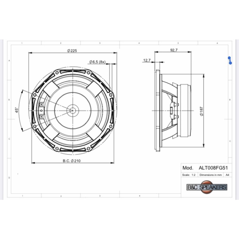 Loa Rời 2 tấc B&C SPEAKERS 8FG51 – Hàng Chính Hãng