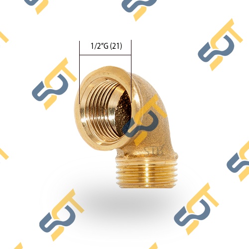 [CO REN 21 - 27 - 34 ] Cong ren trong ren ngoài hai ren đều kích thước Cút điếu 90 độ - Đồng đúc khuôn dập nóng