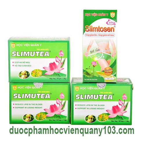 Liệu Trình Giảm Cân 1 Slimtosen Extra + 3 Trà Slimutea Học Viện Quân Y