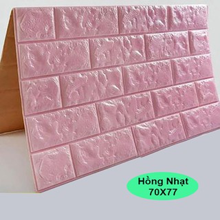 Combo 10 tấm xốp dán tường màu hồng nhạt