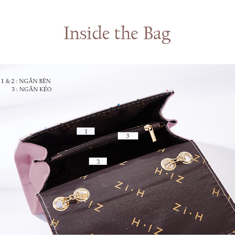 Túi Nữ Đeo Chéo T39 Thời Trang Màu Hồng