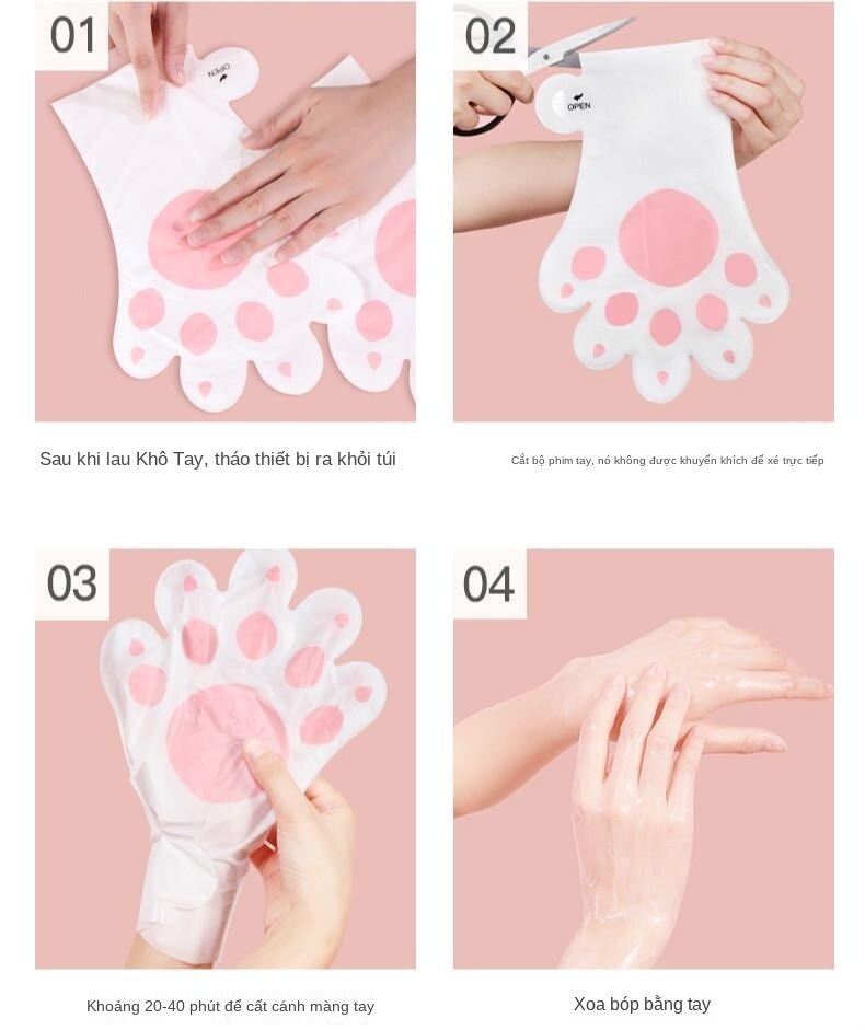 [Hàng mới về] Mặt Nạ Dưỡng Ẩm Tay Tẩy Tế Bào Chết Tiện Dụng Chất Lượng Cao