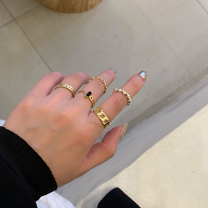 Set 5 Nhẫn Đeo Khớp Ngón Tay Phong Cách Vintage Cho Nữ