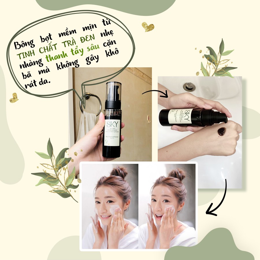 Sữa Rửa Mặt Trà Đen SKY USA + Tặng Khăn Giấy Tẩy Trang Farm Skin + 2 Mask Cá Tầm | BigBuy360 - bigbuy360.vn