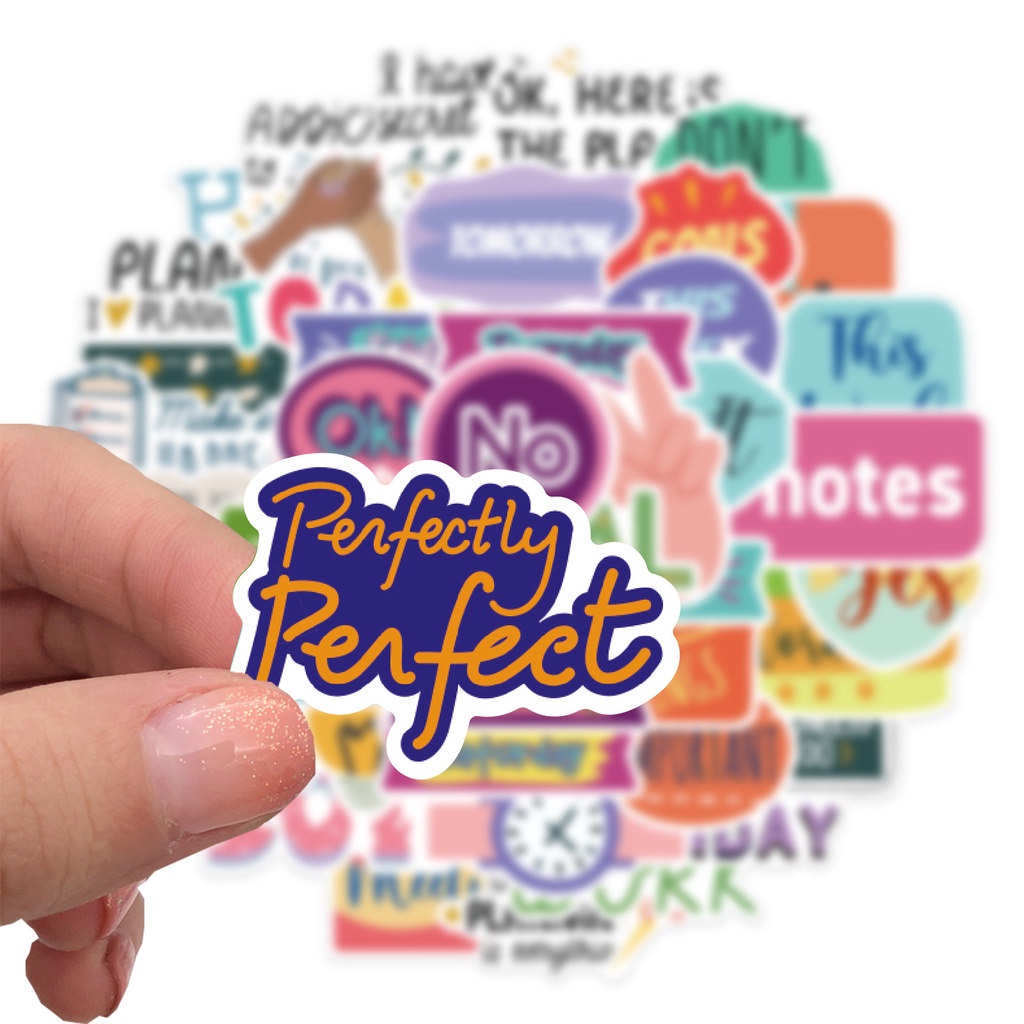 50/25/10 Nhãn Dán Graffiti Tiếng Anh Chống Thấm Nước Trang Trí Đa Ứng Dụng