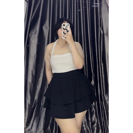 Chân váy Poly hai tầng Bigsize