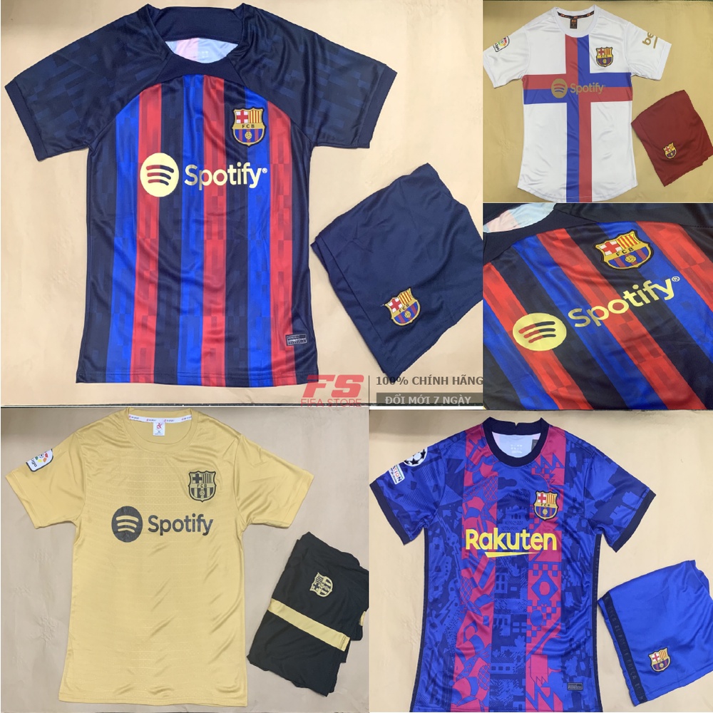 Quần Áo Bóng Đá Clb Barcelona 22-23, Bộ Quần Áo Đá Banh Barcelona Chất Vải Thái Cao Cấp Thoáng Mát Chuẩn Thi Đấu Đá Bóng