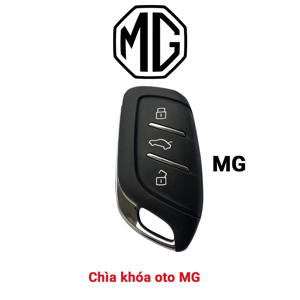 Bao da chìa khóa smartkey xe ô tô MG ZS MG HS MG5 2022 mẫu mới khâu tay móc đen MG