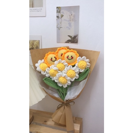 🔥Hàng có sẵn🔥 Bó hoa handmade bằng len