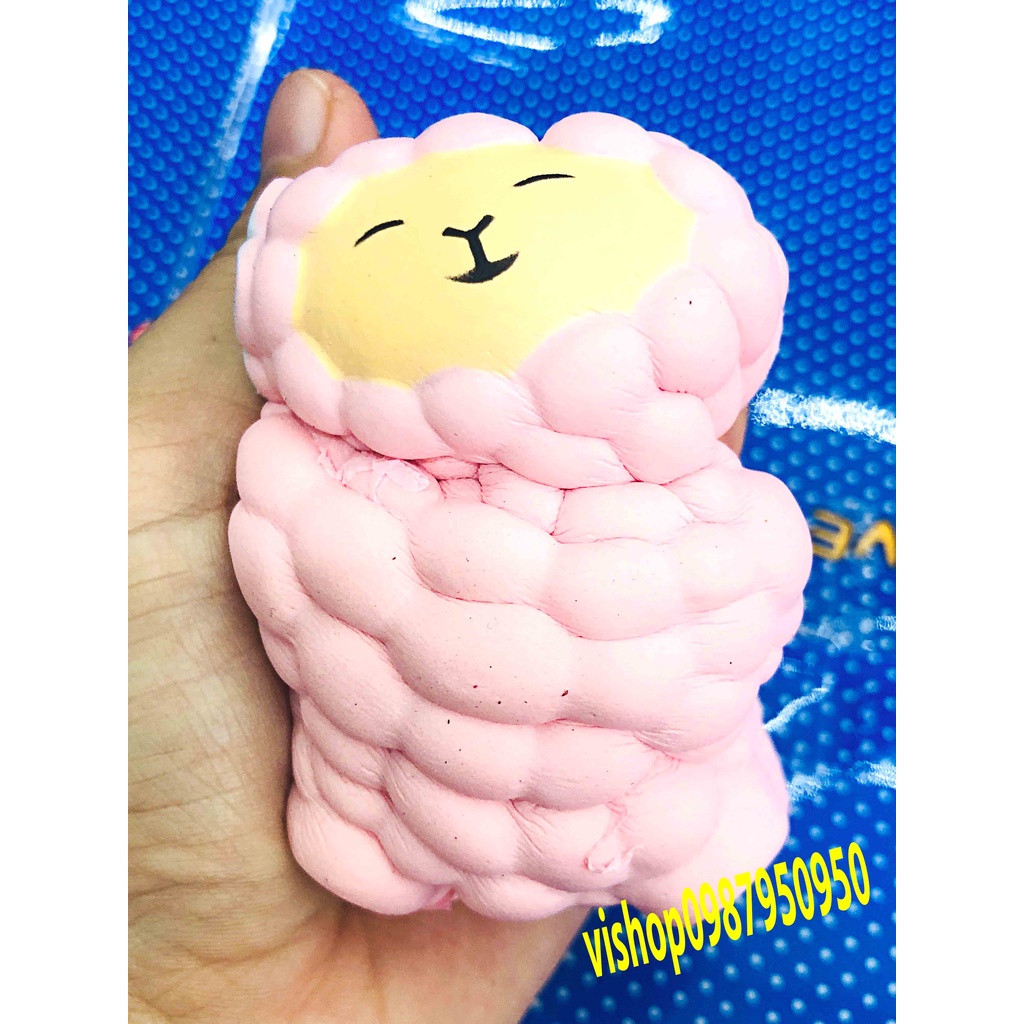 Squishy Lớn JUMBO Hình Con Cừu Màu Hồng Đồ Chơi Xốp Giảm Stress Hình mềm mịn dễ Thương đàn hồi Cho Bé