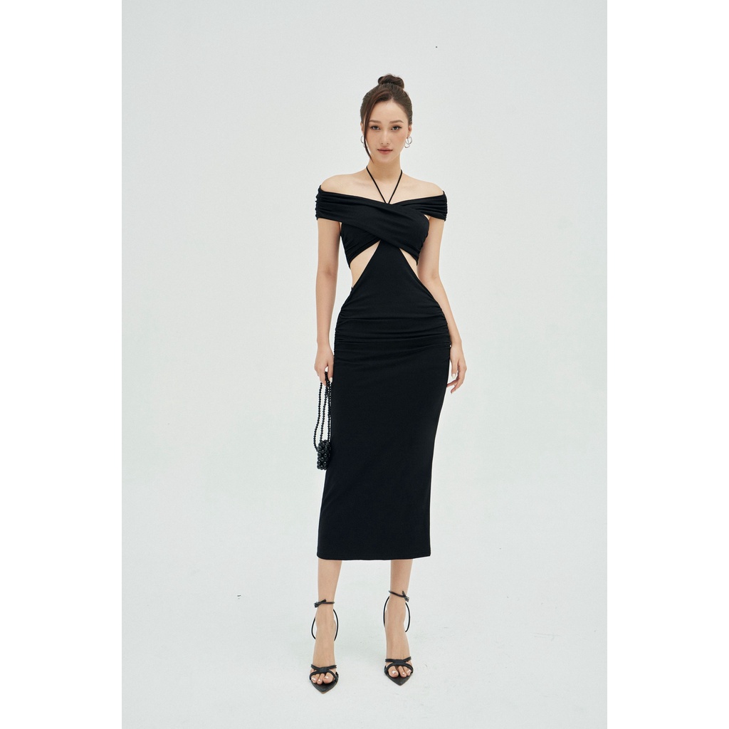 MOLLYNISTA - (ORIGINAL) Đầm Jolio thun cut out khoét chéo quyến rũ nữ tính thiết kế cao cấp đi chơi đi tiệc gợi cảm