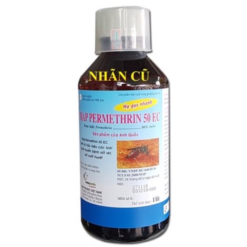 Sản phẩm thuốc diêt muỗi Permethrin 50EC - công nghệ Anh Quốc Chai 1 lít