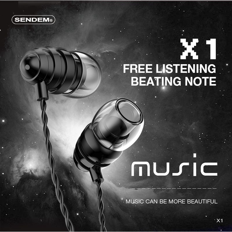 Tai nghe Sendem X1 chân 3.5mm cáp trong suốt