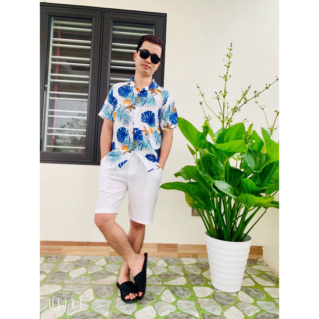 Set sơ mi quần đũi nam nữ[3 màu lựa chọn]Bộ đồ đôi đội nhóm mùa hè siêu mát