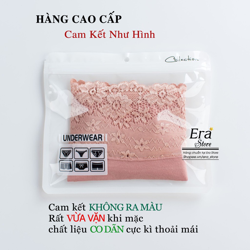 SALE LỚN XẢ KHO Quần Lót Viền Ren Cạp Cao 03, Đáy Quần 100% Cotton Cam Kết Giống Hình, Có Túi Zip