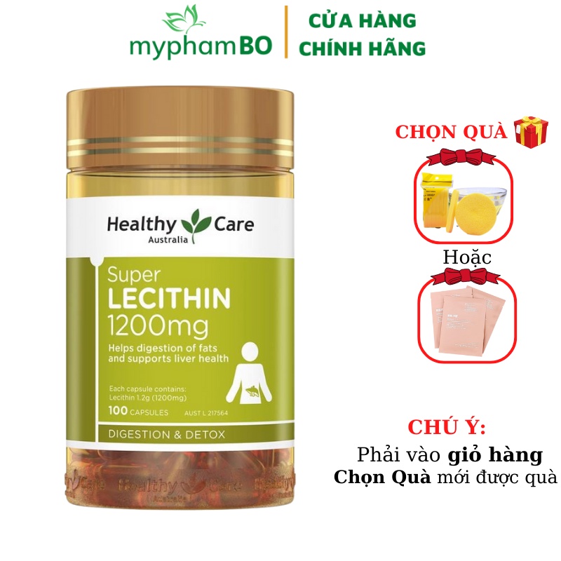 Mầm Đậu Nành Healthy Care Super Lecithin 1200mg Úc Chính Hãng 100 Viên Uống Tăng Vòng 1
