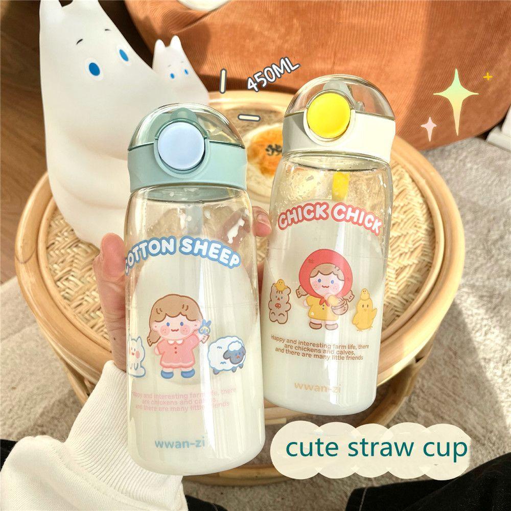 Bình Nước Bằng Nhựa Dung Tích 450ML Chống Rò Rỉ Dành Cho Trẻ Em