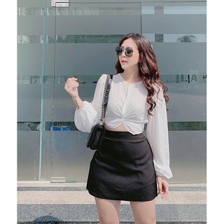 Chân váy dáng chữ A basic hai túi chân váy cạp cao tôn dáng