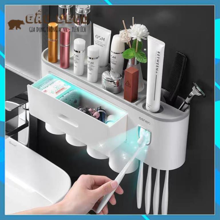 [Loại 1] Kệ Phòng Tắm Thông Minh OENON - Chính hãng -  Kèm Cốc Hút Từ Tính Có Nhả Kem Đánh Răng Tự Động
