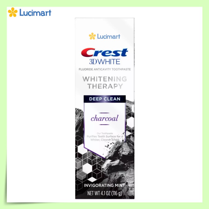 Kem Đánh Răng Crest 3D White Whitening Therapy Toothpaste – Charcoal, 116g [Hàng Mỹ]