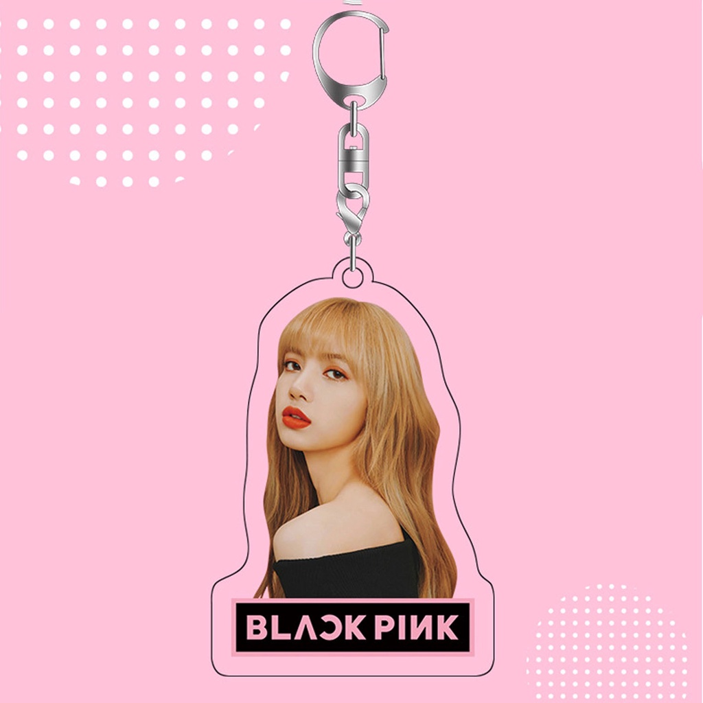 Móc Treo Chìa Khóa / Túi Hình Lisa Hai Mặt Bằng Acrylic In Hình Nhóm Nhạc Blackpink